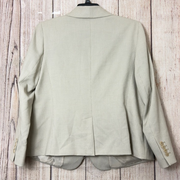 Talbots Size 14 Womens Tan Beige Collared Career Blazer size 16W - Picture 8 of 11